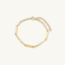3 Bar Paper link Engraved Bracelet