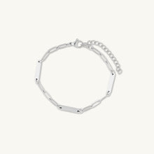 3 Bar Paper link Engraved Bracelet