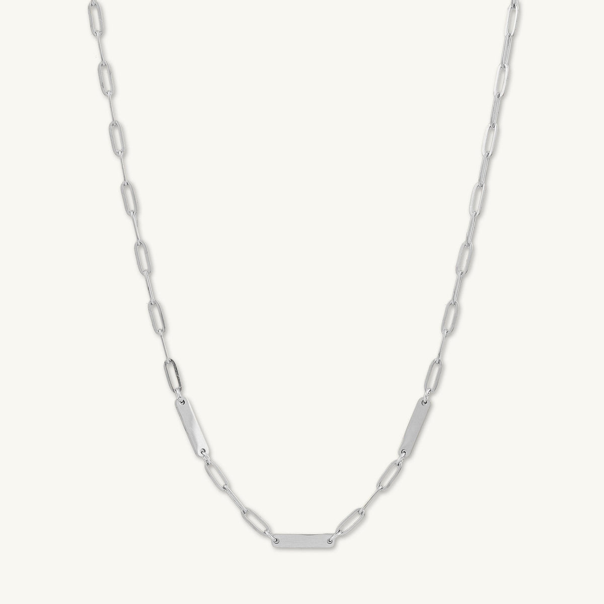 3 Bar Paper link Engraved Necklace