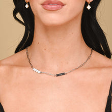 2 Bar Paper link Engraved Necklace