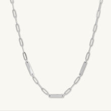 3 Bar Paper link Engraved Necklace