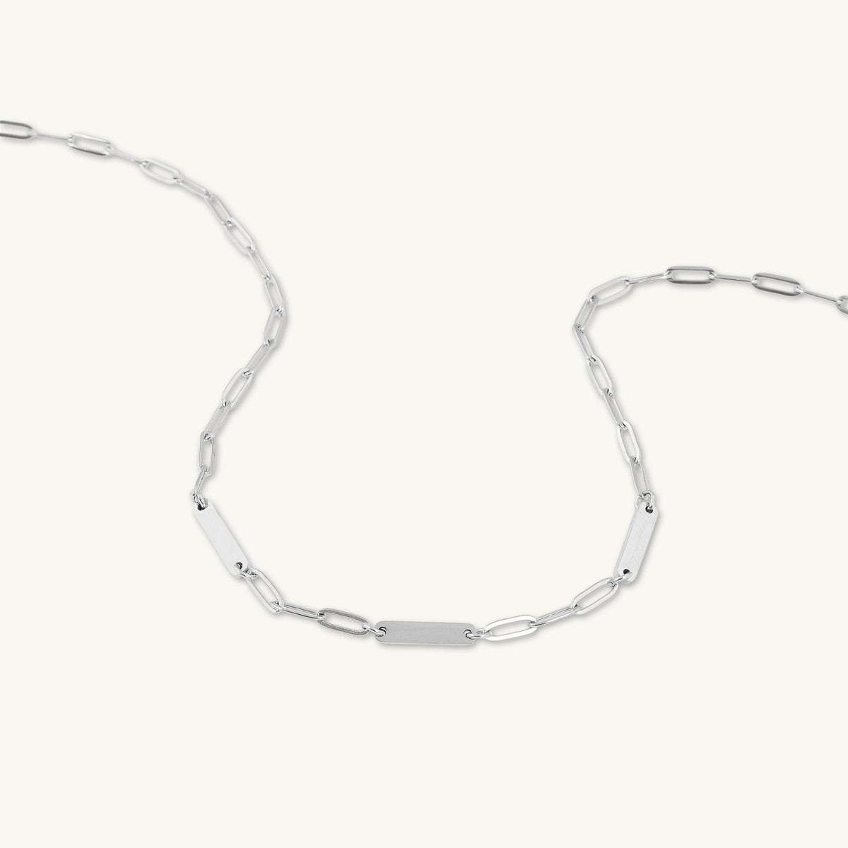 3 Bar Paper link Engraved Necklace