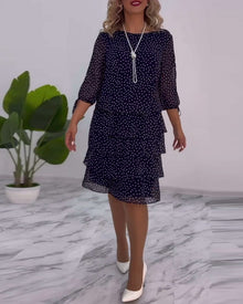 Dress Woman Yasmine – Elegant Tiered Polka Dot Dress with Airy and Feminine Cut