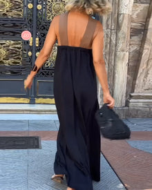 Sienna Long Dress Woman – Elegant Summer Dress with Crossed Straps & Casual Cut