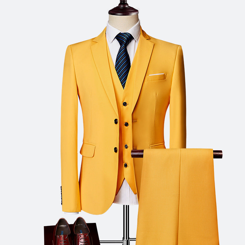 David Men's Costume – Elegant 3-Piece Suit, Breathable & Comfortable for Weddings & Business