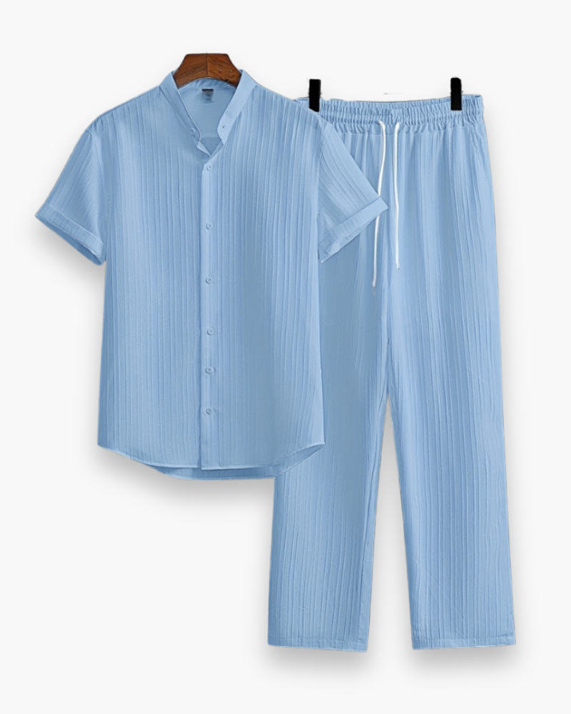 Josh Men's Summer Set – Short Sleeve Shirt & Lightweight Casual Pants