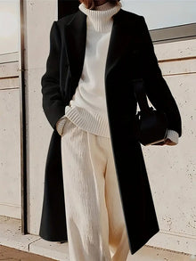 Mariana Manteau Long Femme – Elegant Cashmere Trench with Modern & Timeless Cut