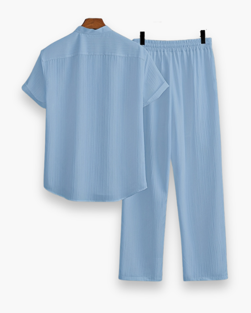 Josh Men's Summer Set – Short Sleeve Shirt & Lightweight Casual Pants