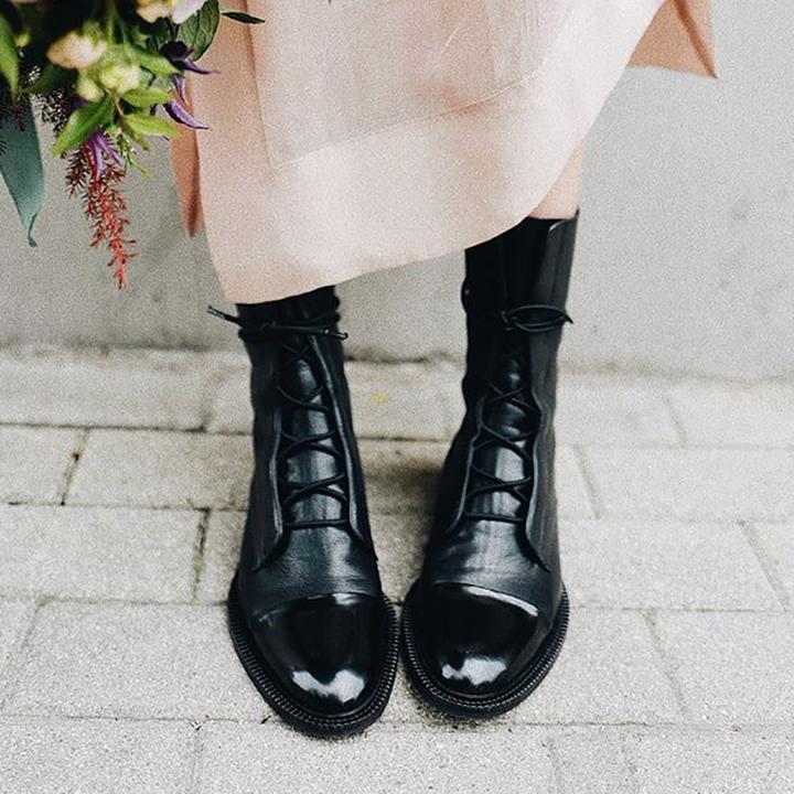Zuriel Women's Boots – Elegant High Boots with Heel & Laces in Premium Leather