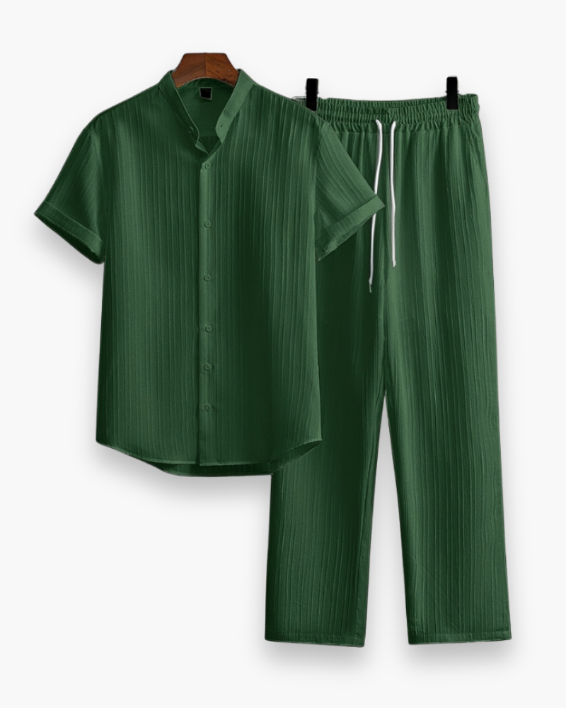 Josh Men's Summer Set – Short Sleeve Shirt & Lightweight Casual Pants