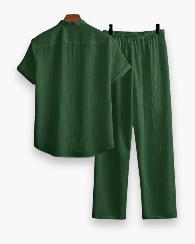 Josh Men's Summer Set – Short Sleeve Shirt & Lightweight Casual Pants