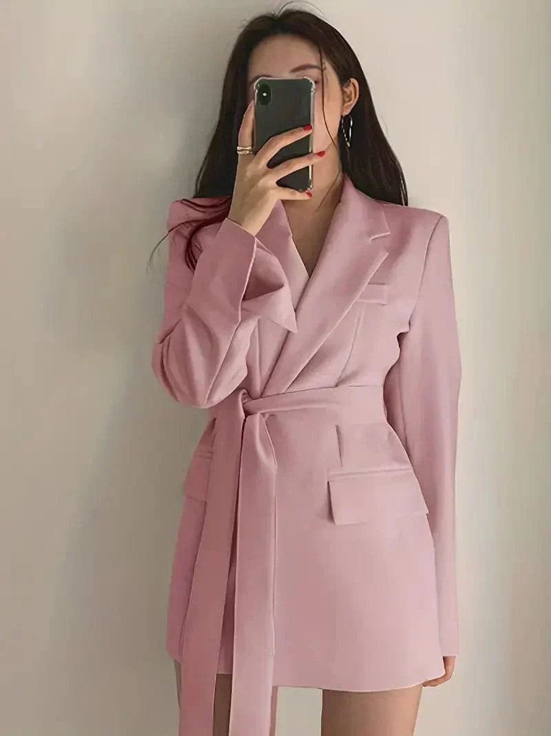 Nélia Blazer Dress Woman – Elegant Chic Tailored Dress with Long Sleeves for All Occasions