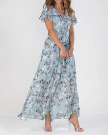 Robe Ina for Women – Elegant Chiffon Dress with Ruffles & Airy Cut for Summer or Parties