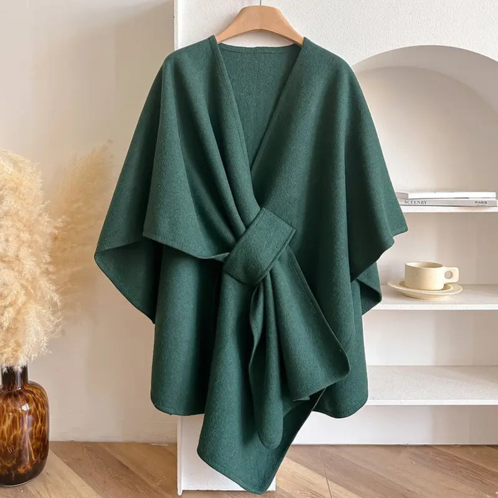 Vivian Cape Coat Woman – Elegant Winter Poncho Windbreaker in Soft & Warm Microfibers