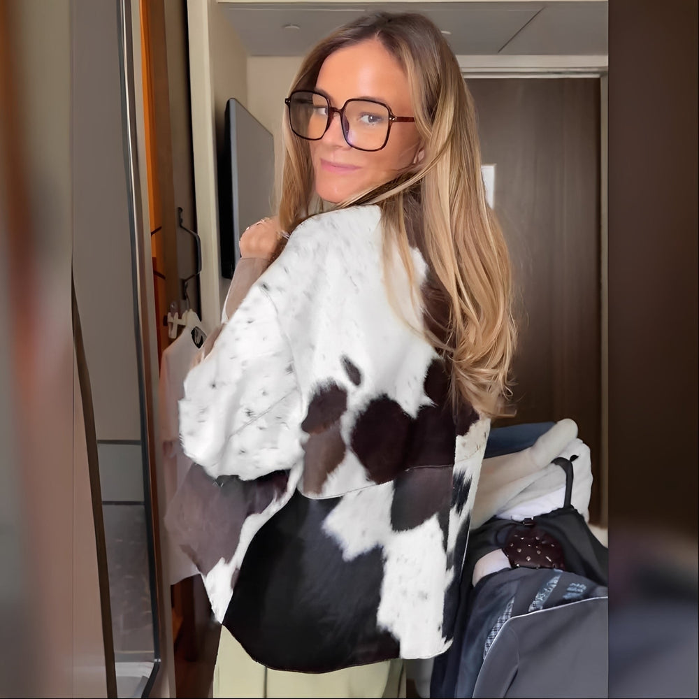 Natalia – Printed Women's Jacket – Modern Soft and Comfortable Coat with Trendy All-Over Pattern