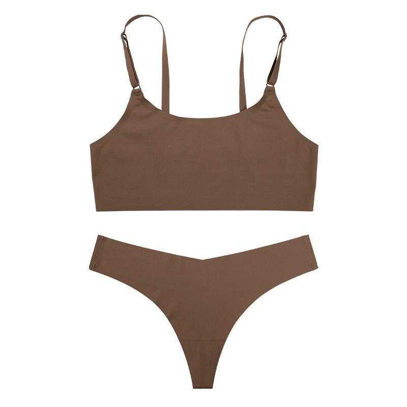 Women's Seamless Ice Silk Lingerie Set