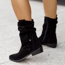 Melanie Women's Suede Ankle Boots – Elegant Comfortable Ankle Boots with Modern Block Heel