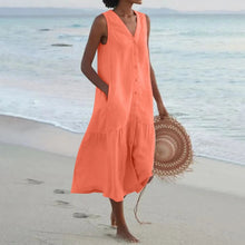 Summer Dress Women Lena – Elegant V-Neck Dress with Airy Cut & Timeless Design