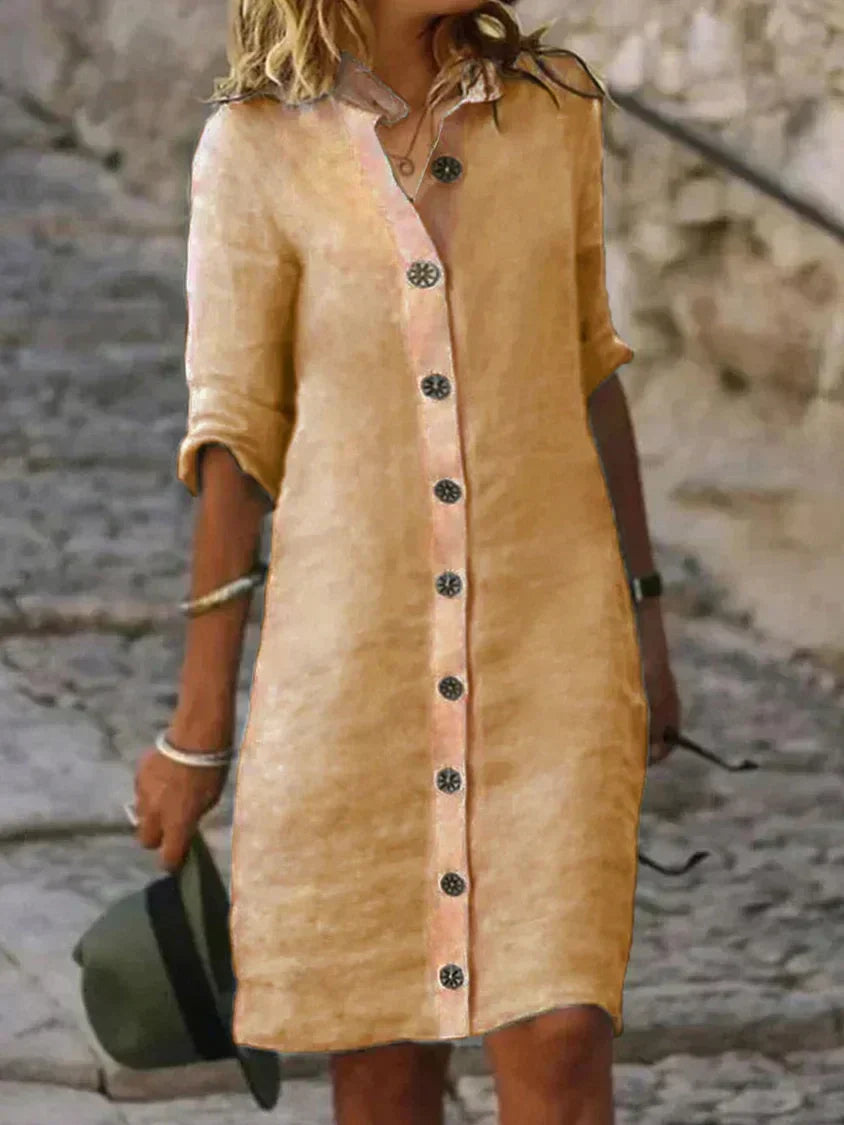 Emika Solid Color Dress Women – Classic Elegant & Versatile Dress for Daily Outfits