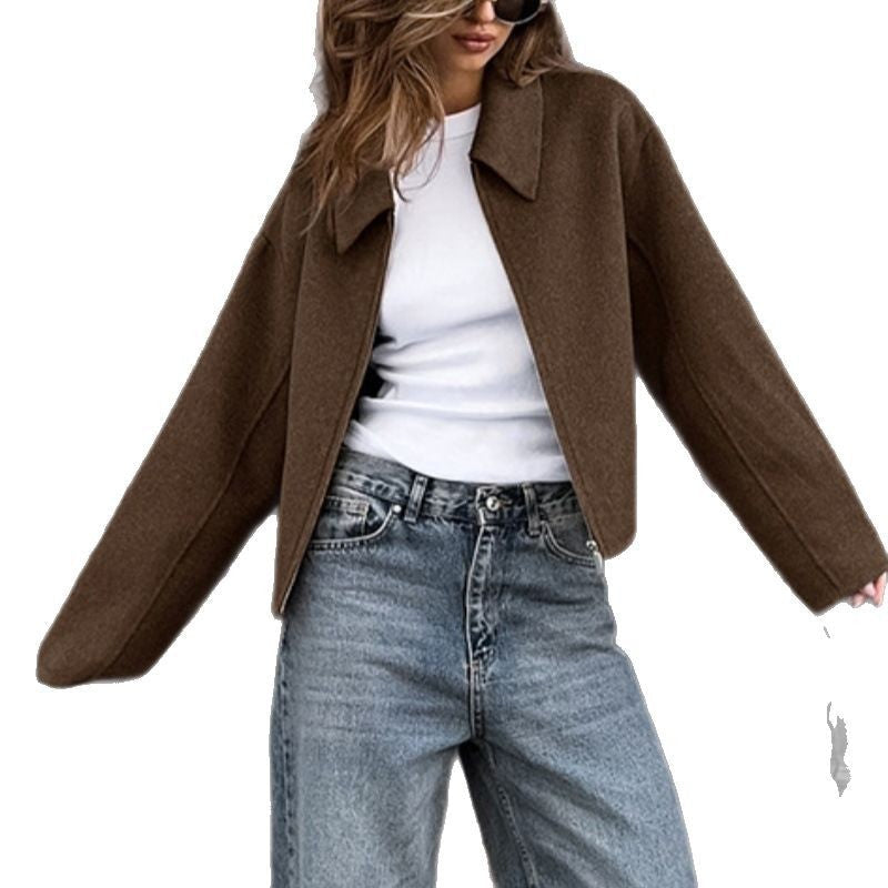Camille Women's Short Jacket – Cropped Jacket in Mixed Wool with Chic Minimalist Style