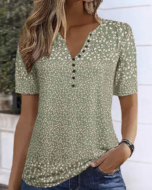Top d’Été Femme Naomi – T-Shirt with Floral Print with Short Sleeves & Comfortable Stretch Fit
