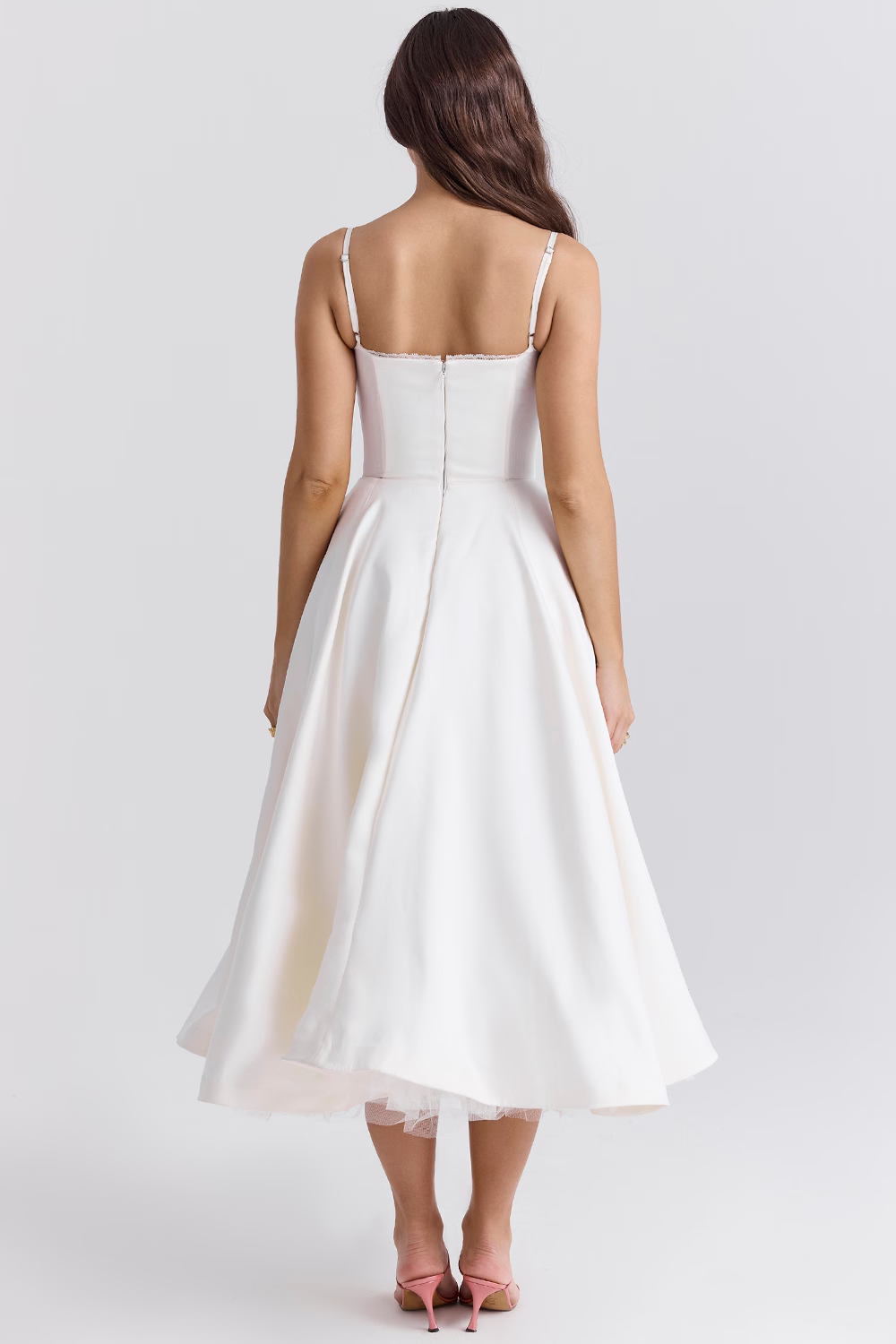 Dawn Robe Midi Femme – Elegant Tulle Dress with Adjustable Straps & Comfortable Fit