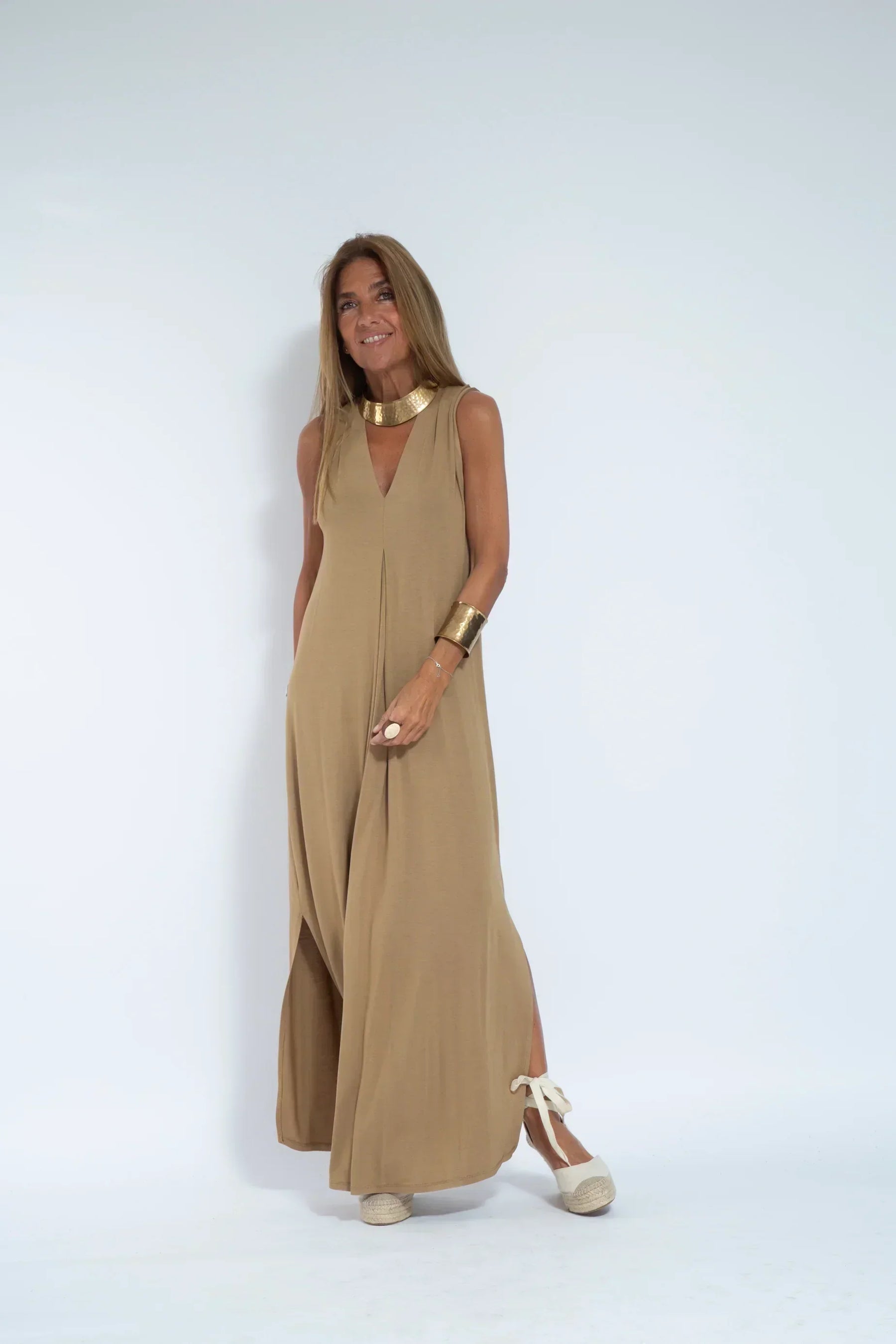 Ensemble Femme Ayania – Elegant Cotton Dress and Cardigan with Flattering Cut & Sheath Effect