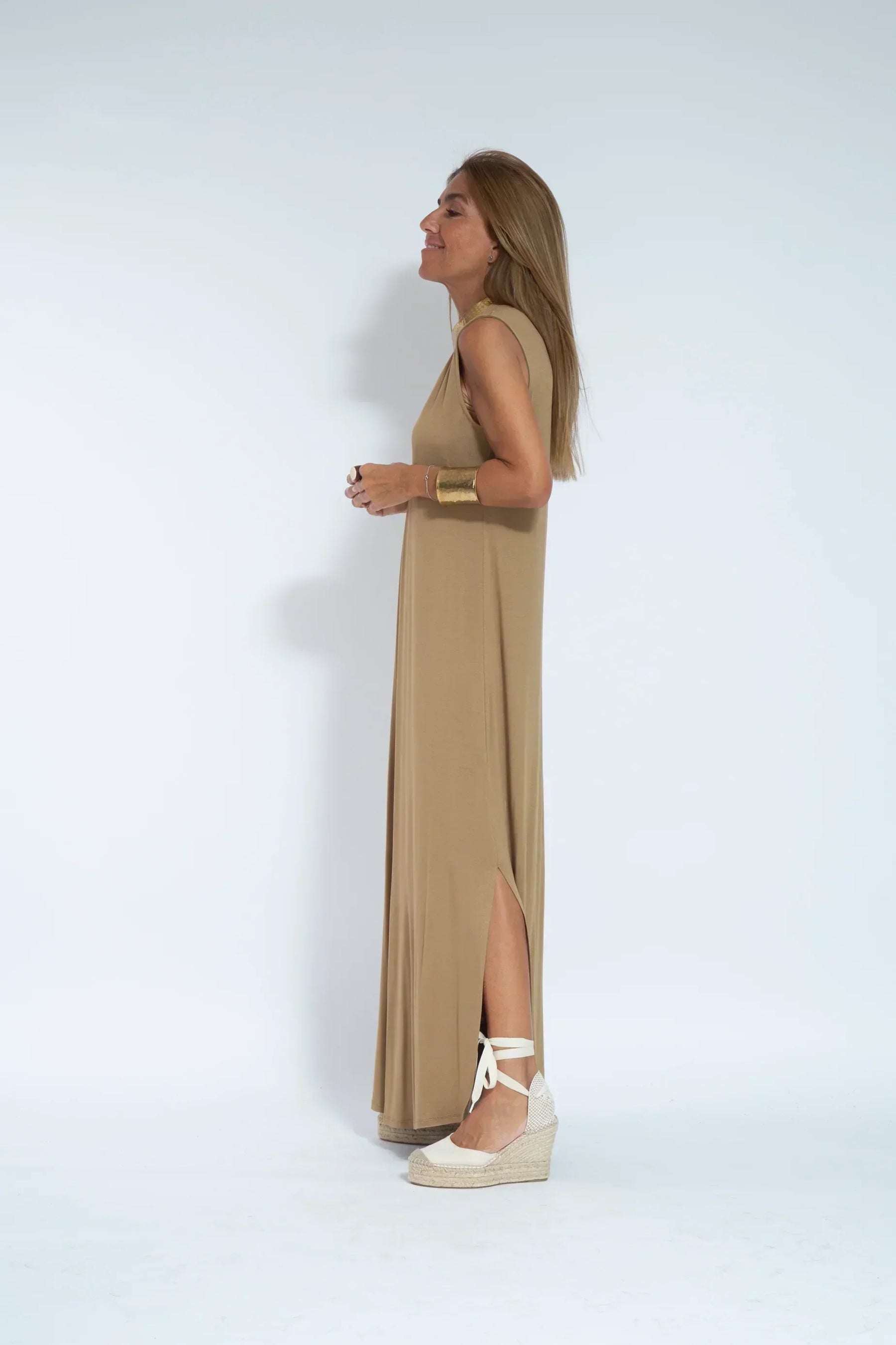 Ensemble Femme Ayania – Elegant Cotton Dress and Cardigan with Flattering Cut & Sheath Effect