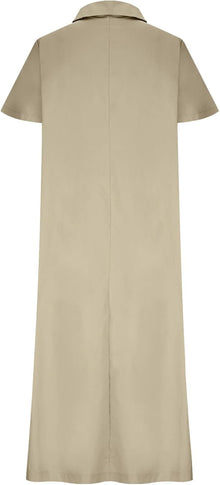 Sophie Women's Dress – Maxi Linen Dress V-Neck Short Sleeves Pockets A-Line Summer
