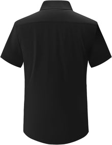 Marc Men's Shirt Plus Size – Stretch Short Sleeve Business Casual Shirt