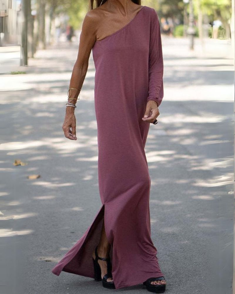 Misty Robe Bohemian Woman – Asymmetric Cut One Shoulder & Lightweight Wrinkle-Resistant Fabric