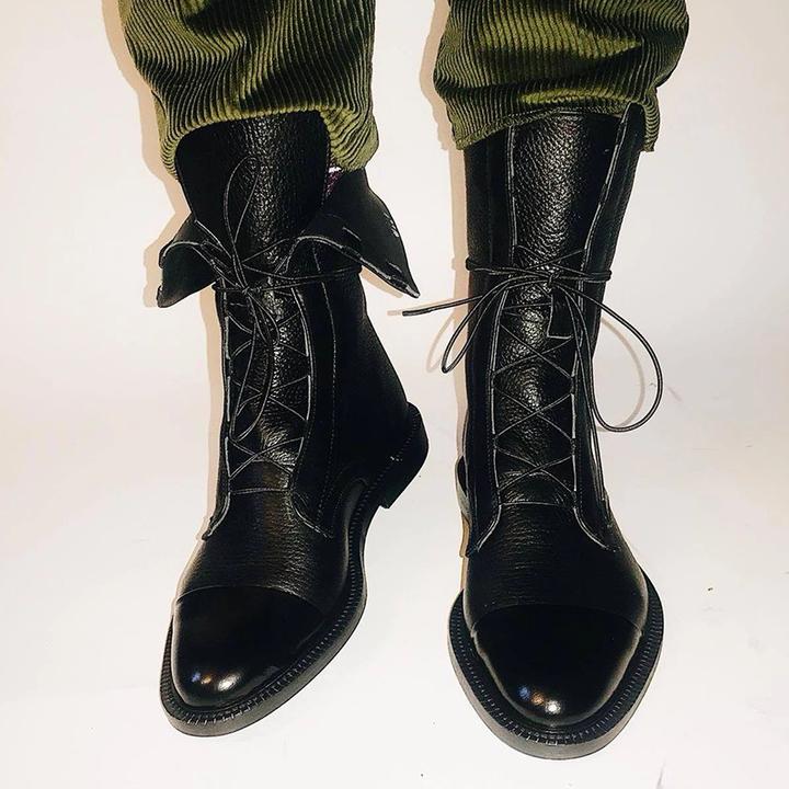 Zuriel Women's Boots – Elegant High Boots with Heel & Laces in Premium Leather