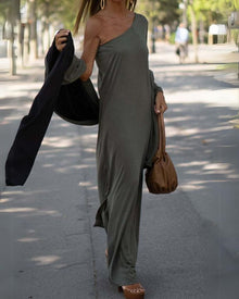 Misty Robe Bohemian Woman – Asymmetric Cut One Shoulder & Lightweight Wrinkle-Resistant Fabric