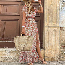 Susan Robe Fleurie Femme – Elegant V-Neck Dress in Polyester with Comfortable Fit and Chic Style