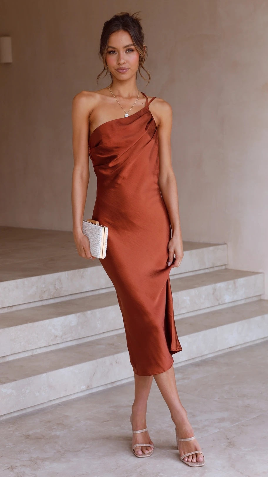 Noemie Mid-Length Dress Women – Fitted Dress with Back Laces & Elegant Flared Skirt
