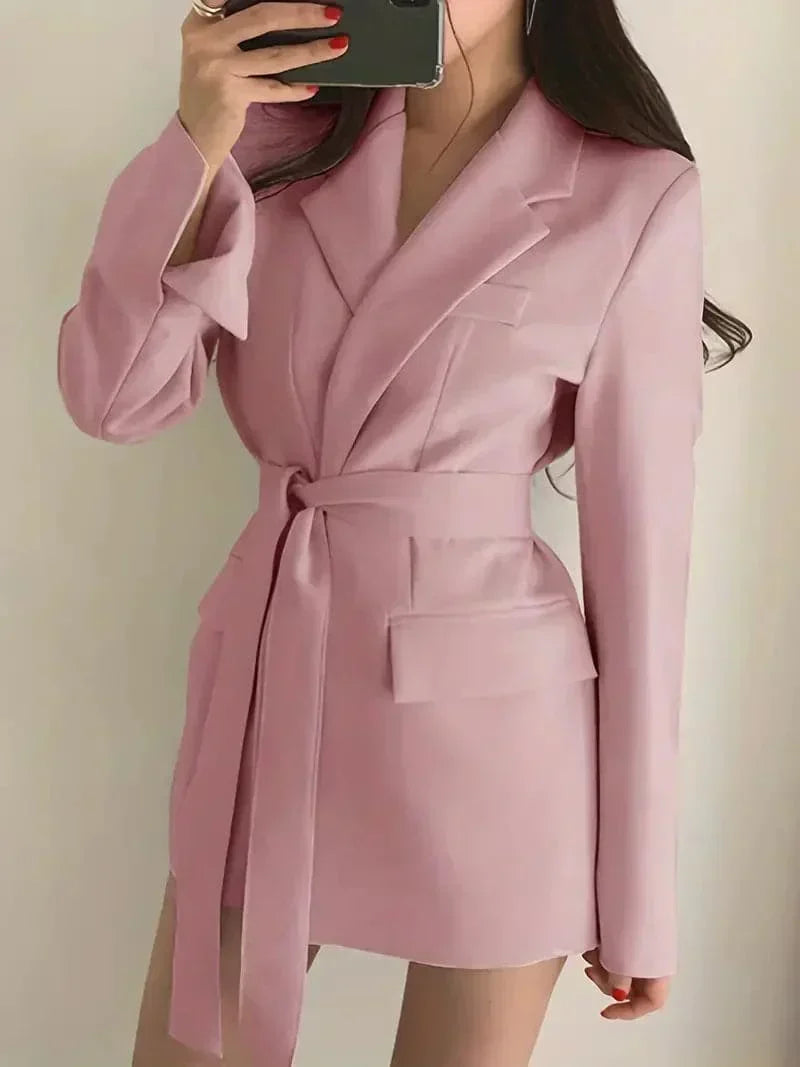 Nélia Blazer Dress Woman – Elegant Chic Tailored Dress with Long Sleeves for All Occasions
