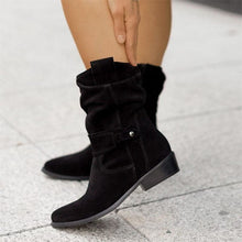 Melanie Women's Suede Ankle Boots – Elegant Comfortable Ankle Boots with Modern Block Heel