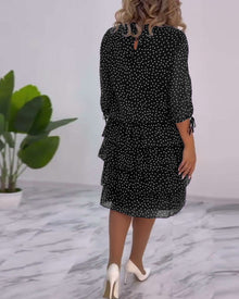 Dress Woman Yasmine – Elegant Tiered Polka Dot Dress with Airy and Feminine Cut