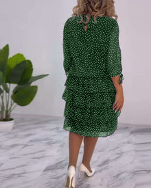 Dress Woman Yasmine – Elegant Tiered Polka Dot Dress with Airy and Feminine Cut