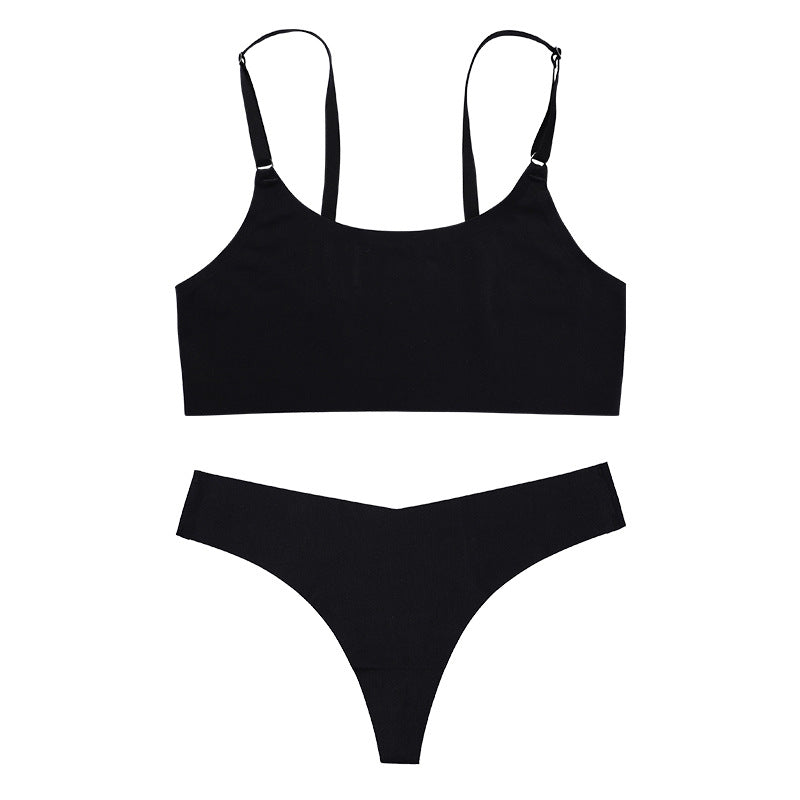 Women's Seamless Ice Silk Lingerie Set