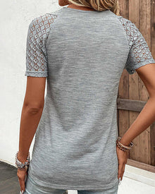 T-shirt Woman Chandy with Lace Details – Lightweight Cotton with Short Sleeves for Spring & Summer