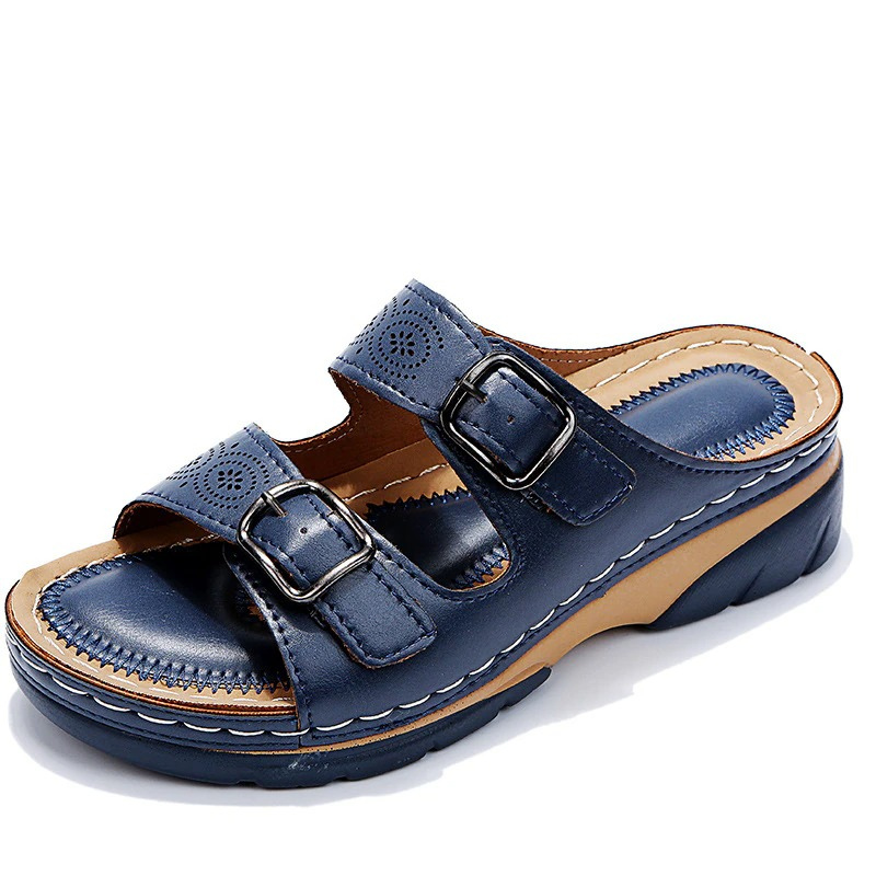 Sopia Sandales Femme – Open Toe with Adjustable Buckle Straps & Comfort Sole