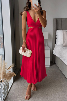 Melodie Satin Pleated Dress Woman – Luxurious and Soft Fabric & Elegant and Flattering Cut