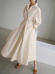 Lucie Midi Dress Women – Flattering cut with buttons and light & timeless design