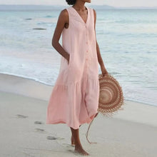 Summer Dress Women Lena – Elegant V-Neck Dress with Airy Cut & Timeless Design