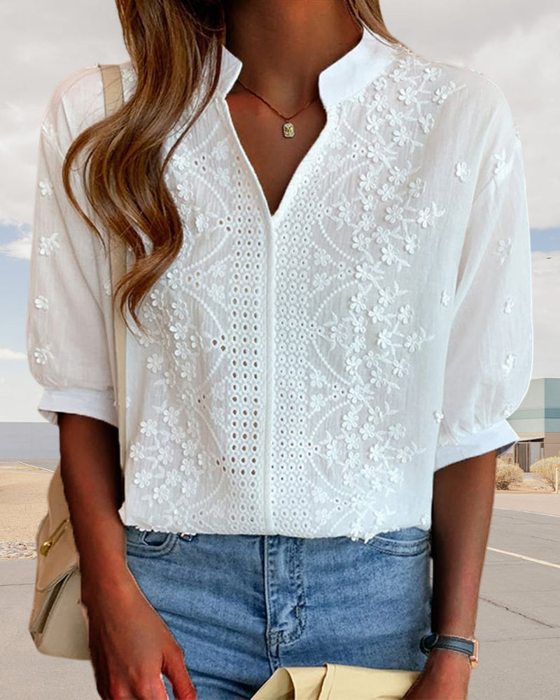 Emelia Blouse Femme – Elegant Top with Puff Sleeves & Comfortable Fit