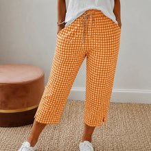 Sunavea – Women's Gingham Drawstring Capri Pants for Summer