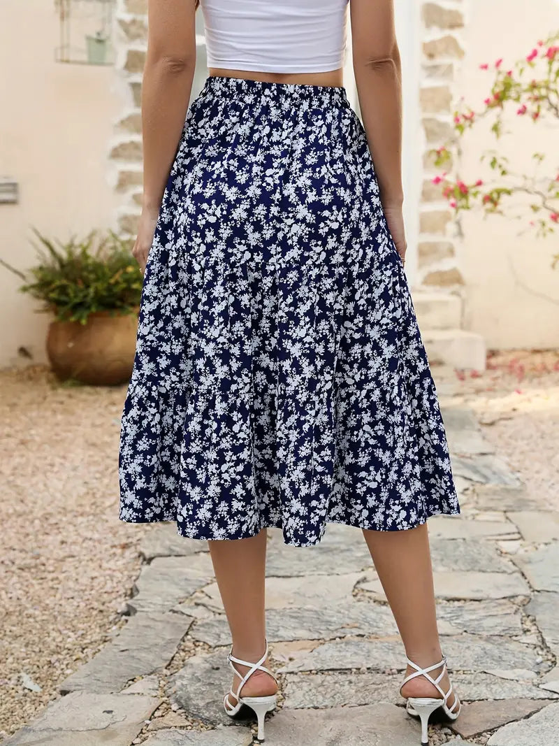 Floral Skirt Women Zia – Flared A-Line Cut with Pockets, Lightweight for Spring & Summer