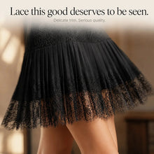 Vivelyn – Pleated Lace Trim Mini Skirt