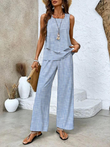 Ghislaine Women's Set – Elegant Floral Print Top & Pants with Flattering Cut and Comfort